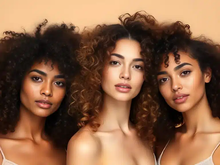 des femmes avec des cheveux ondulés, frisés et crépus